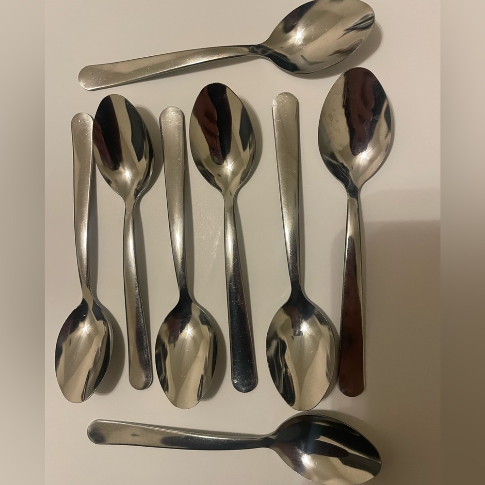 Set of 8 Tramontina Brazil 736 NSF stainless steel tea spoons